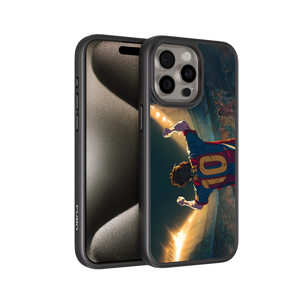 Rising Champion Messi 3D Skin with Shockguard Armour Magsafe Case for Apple iPhone 15 Pro