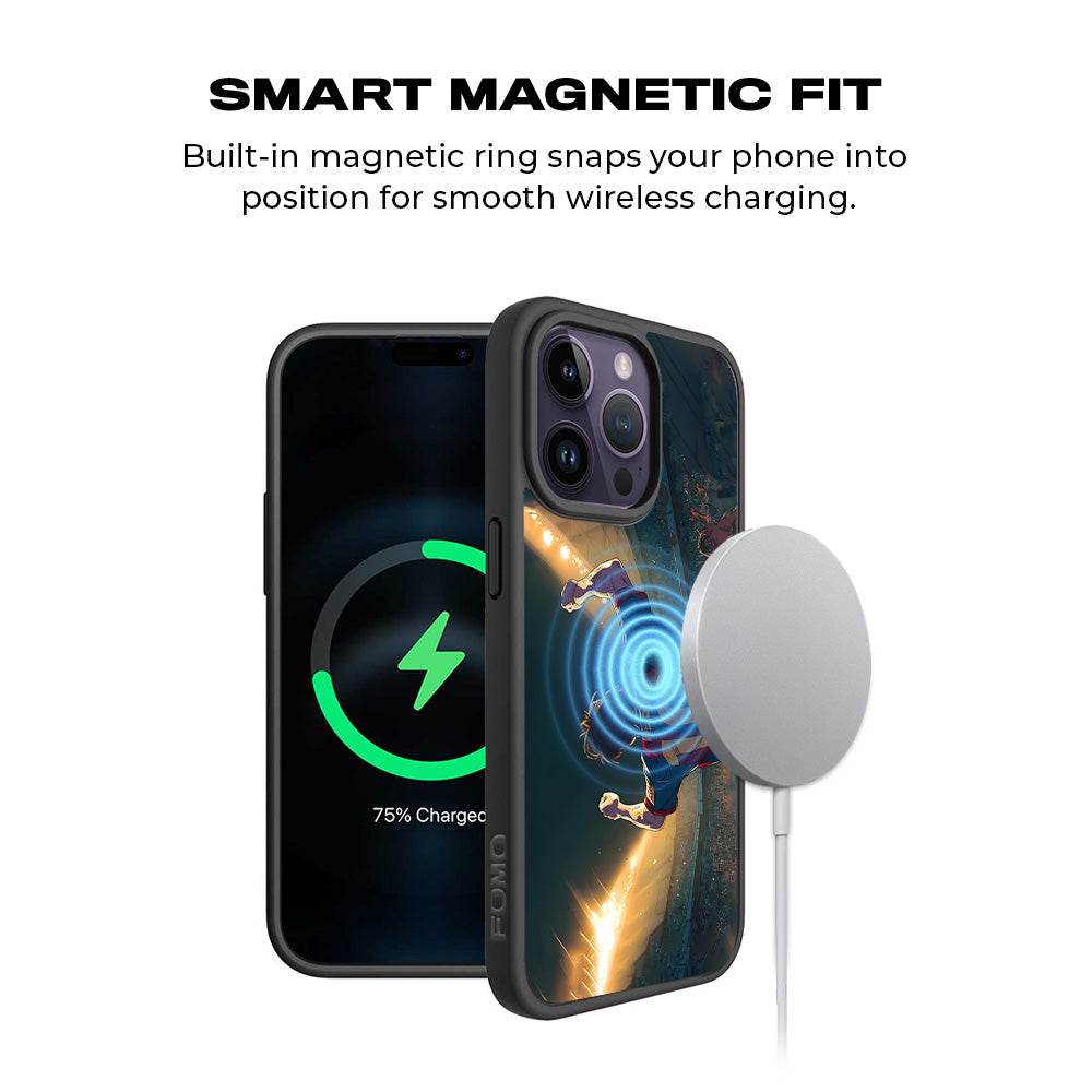 Rising Champion Messi 3D Skin with Shockguard Armour Magsafe Case for Apple iPhone 15 Pro