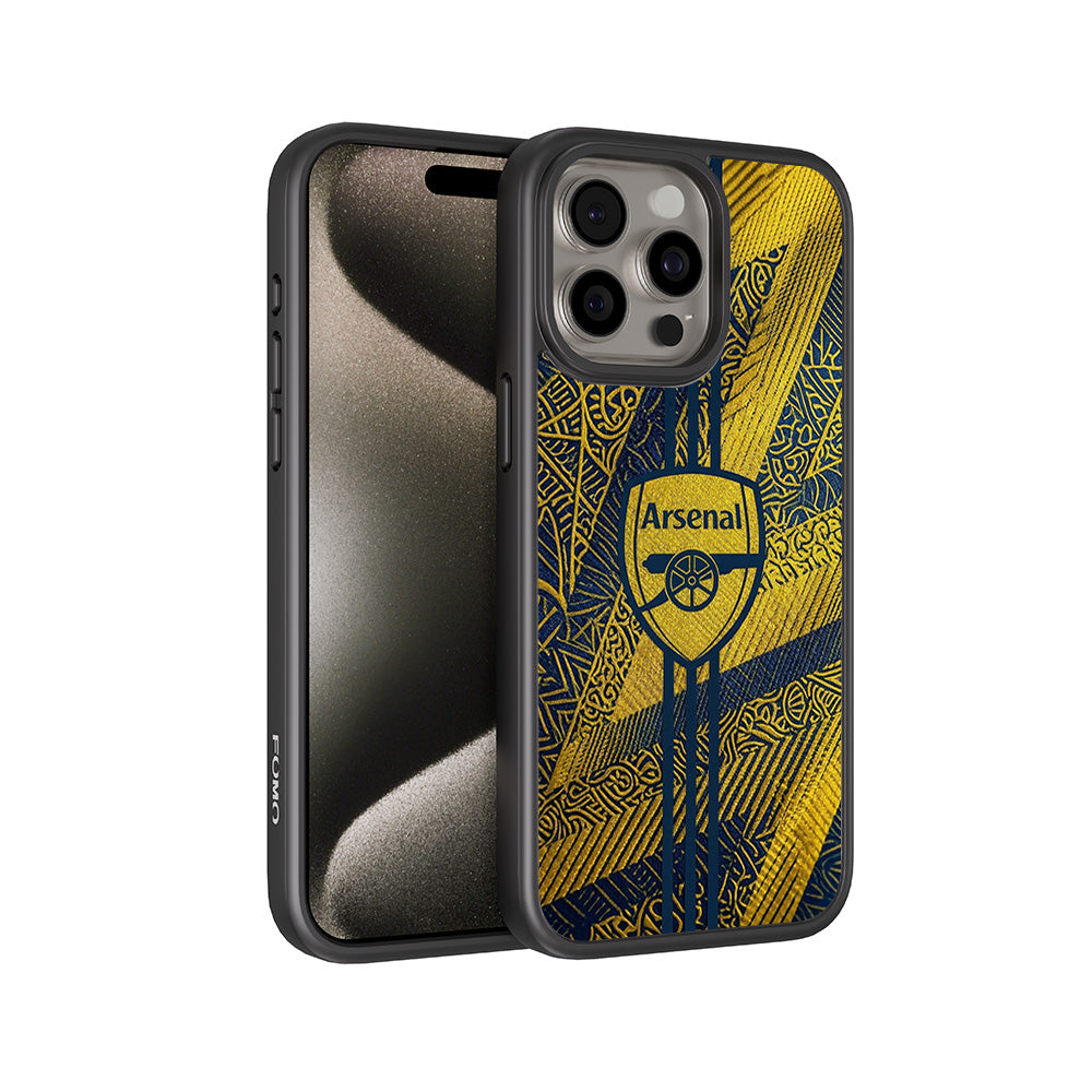 Arsenal Alternate Kit Sports 3D Skin with Shockguard Armour Magsafe Case for Apple iPhone 15 Pro