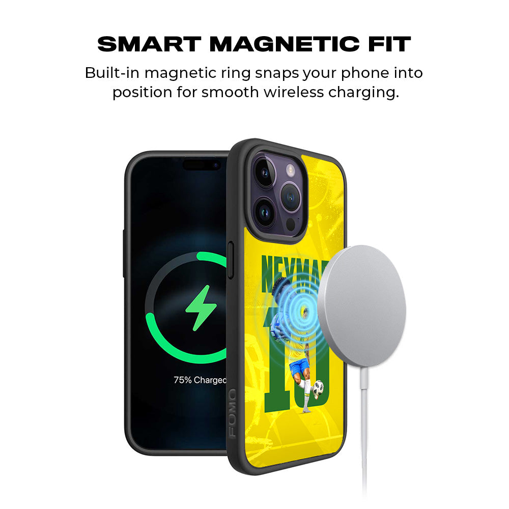 Neymar Da Silva Sports 3D Skin with Shockguard Armour Magsafe Case for Apple iPhone 15 Pro Max