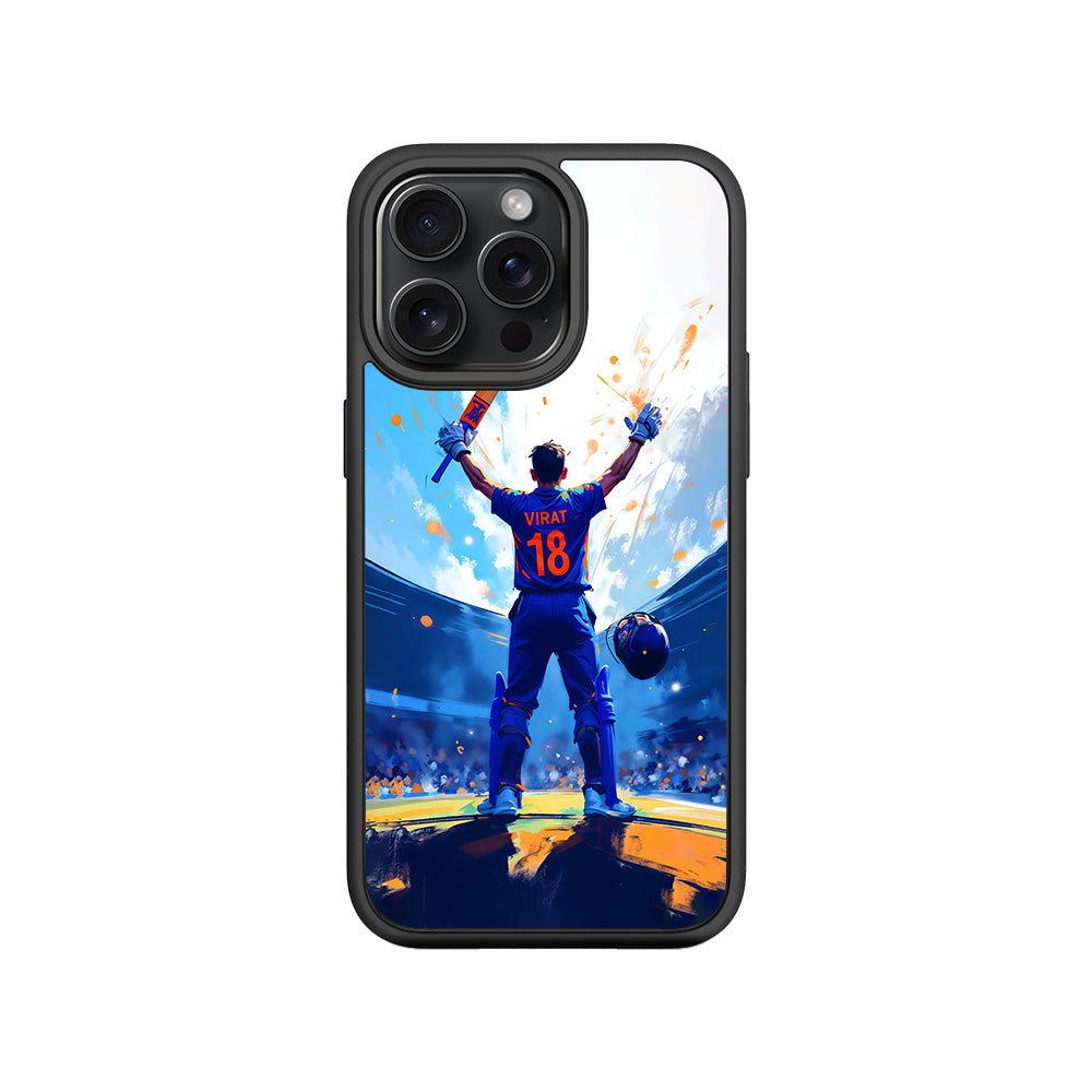King Virat Kohli Sports 3D Skin with Shockguard Armour Magsafe Case for Apple iPhone 15 Pro Max
