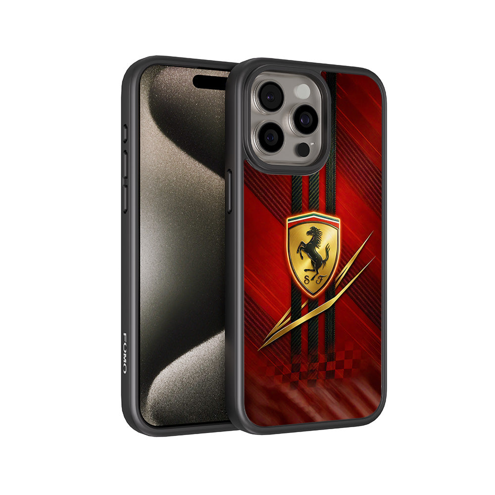 Ferrari 3D Skin with Shockguard Armour Magsafe Case for Apple iPhone 15 Pro