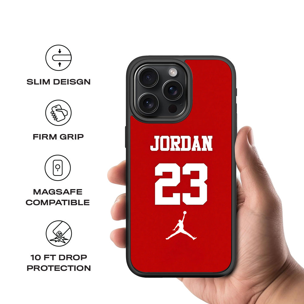 Jordan 23 3D Skin with Shockguard Armour Magsafe Case for Apple iPhone 15 Pro