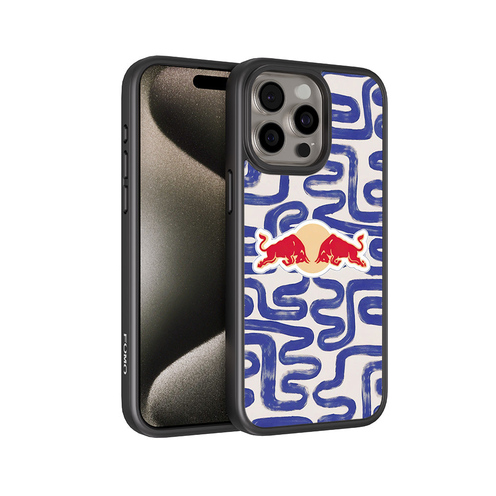 Red Bull Design 3D Skin with Shockguard Armour Magsafe Case for Apple iPhone 15 Pro