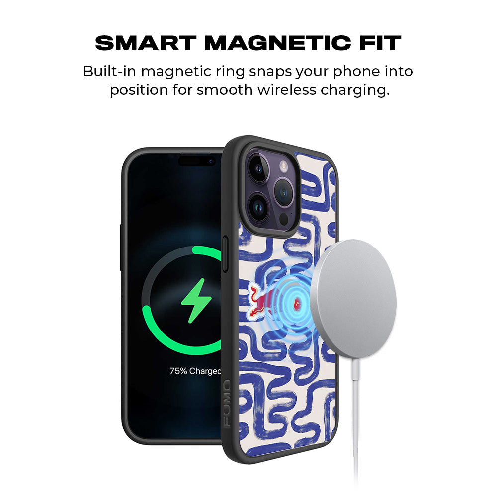 Red Bull Design 3D Skin with Shockguard Armour Magsafe Case for Apple iPhone 15 Pro