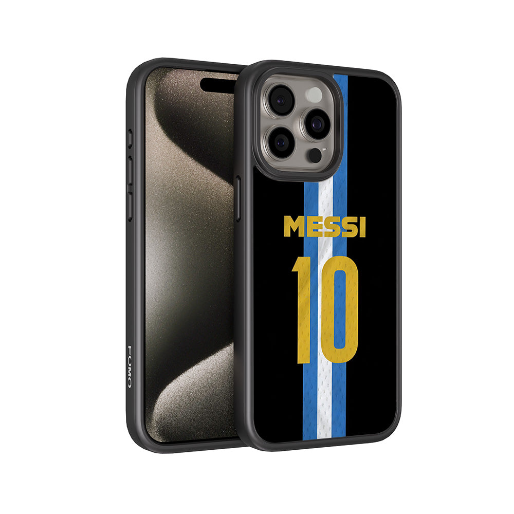 Messi Argentina Jersey 3D Skin with Shockguard Armour Magsafe Case for Apple iPhone 15 Pro