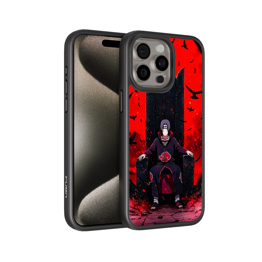 Itachi Uchiha Sitting on Throne 3D Skin with Shockguard Armour Magsafe Case for Apple iPhone 15 Pro Max