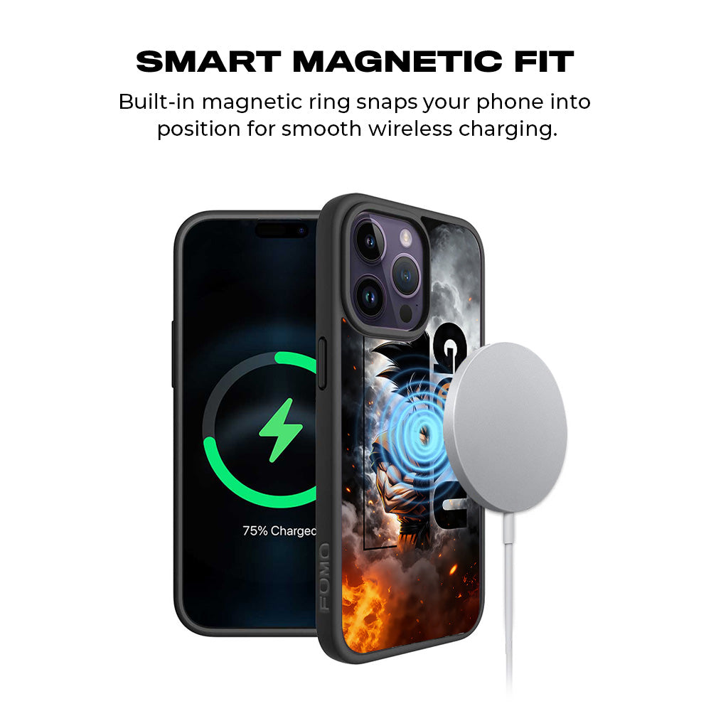 Goku Power Mode Anime 3D Skin with Shockguard Armour Magsafe Case for Apple iPhone 15 Pro Max