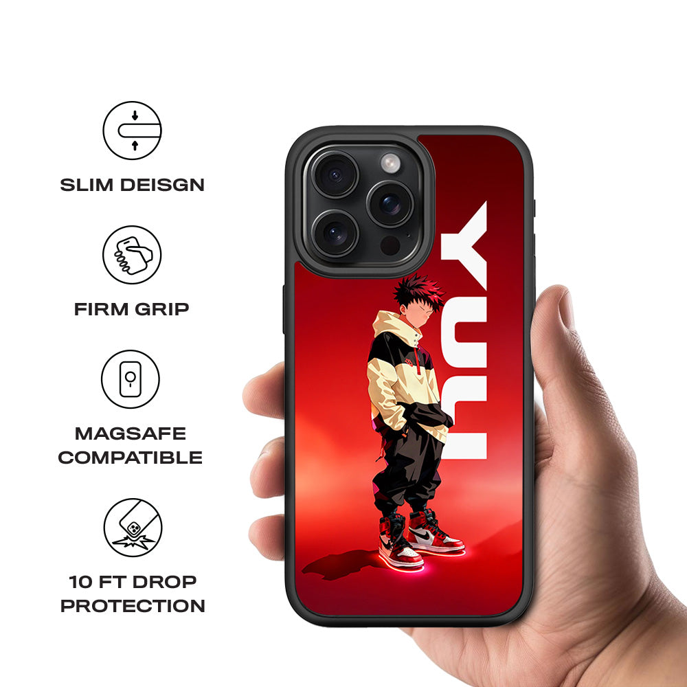Yuji Drip Anime 3D Skin with Shockguard Armour Magsafe Case for Apple iPhone 15 Pro Max