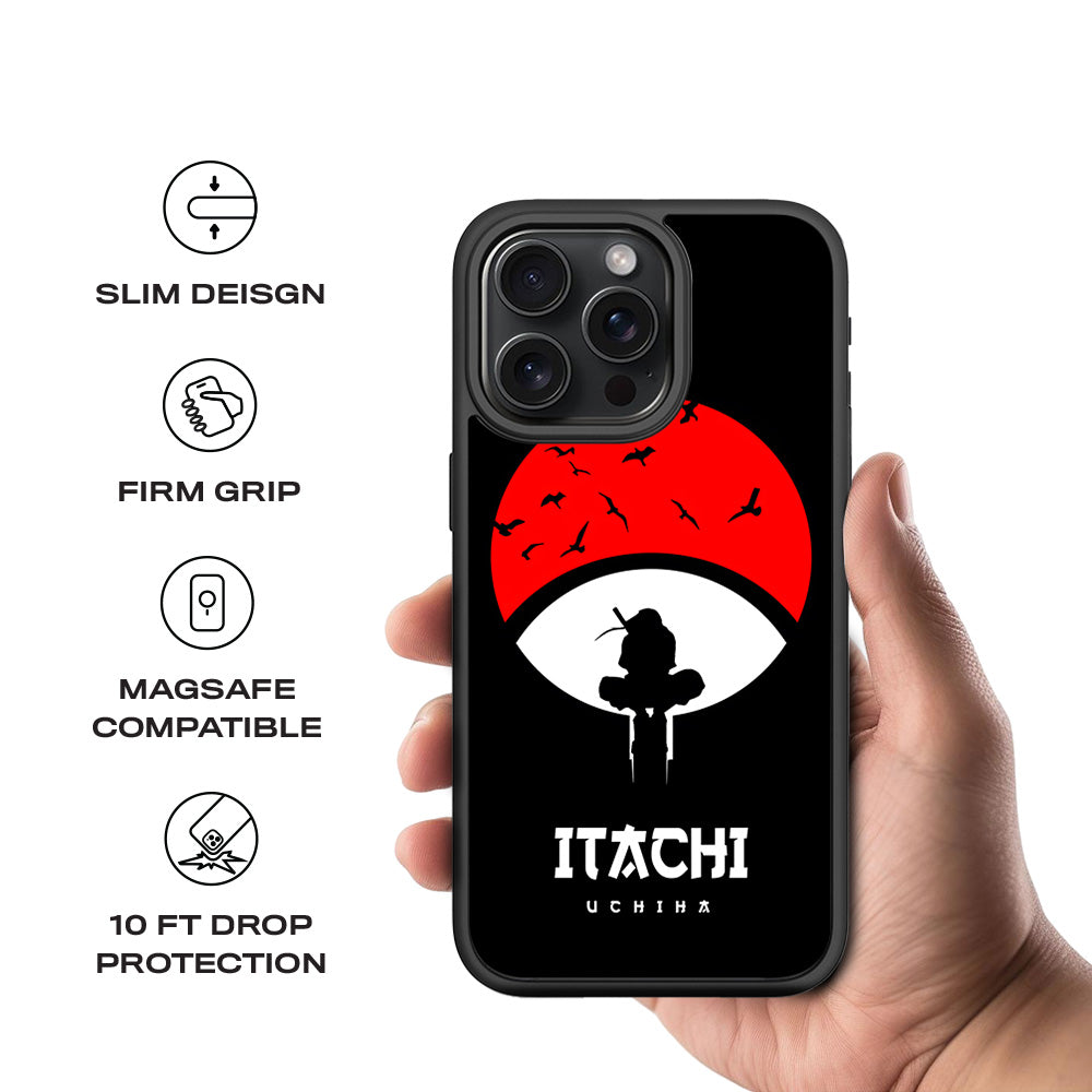 Itachi Uchiha The Clan Killer 3D Skin with Shockguard Armour Magsafe Case for Apple iPhone 15 Pro Max