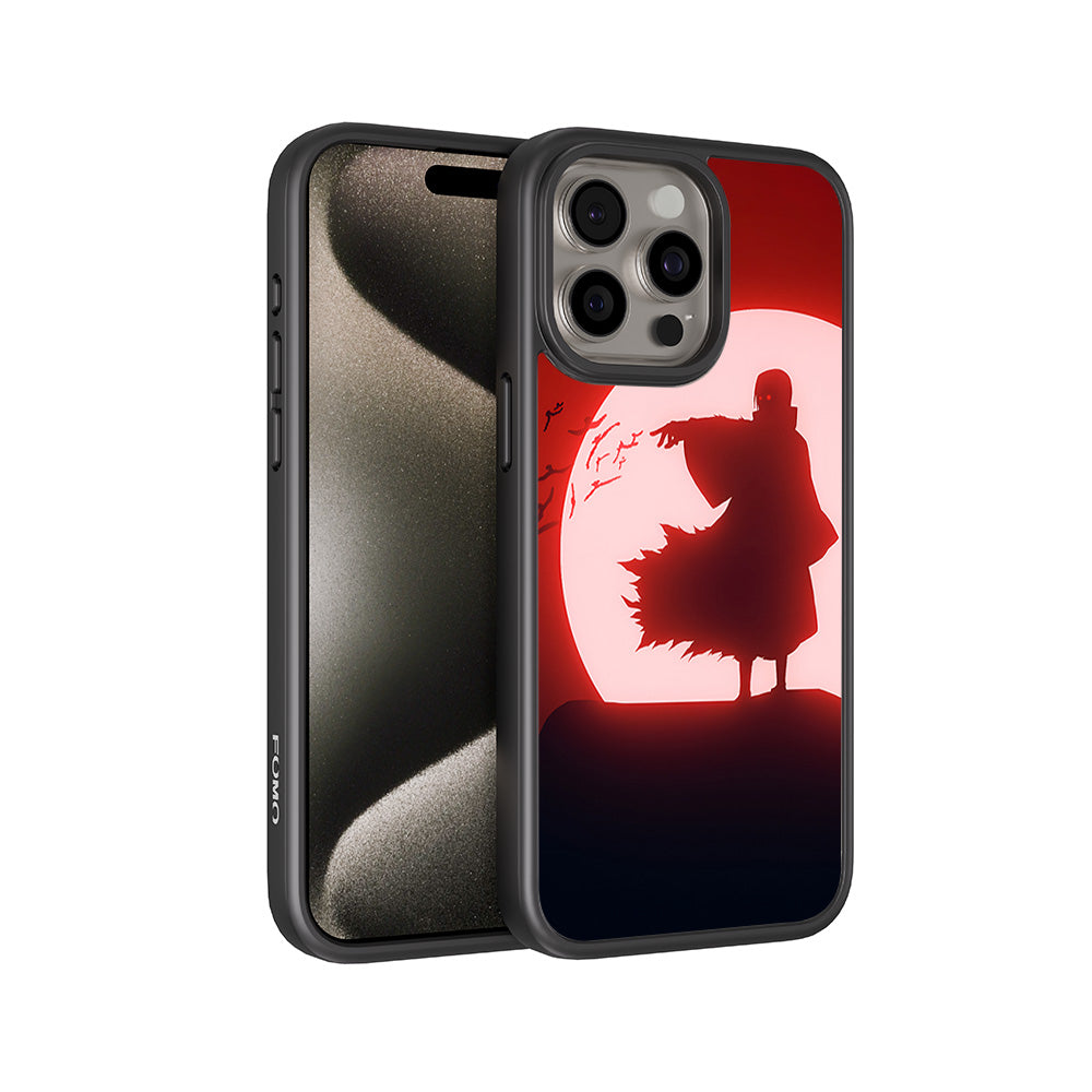 Itachi Uchiha Under Red Moon 3D Skin with Shockguard Armour Magsafe Case for Apple iPhone 15 Pro Max