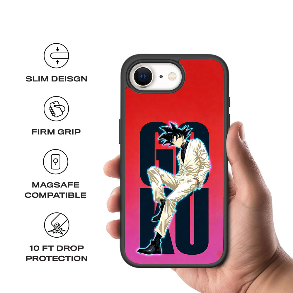 Goku Streetwear Aura 3D Skin with Shockguard Armour Magsafe Case for Apple iPhone 16E