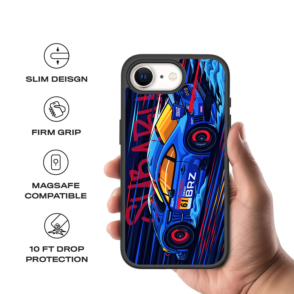 Subaru BRZ 3D Skin with Shockguard Armour Magsafe Case for Apple iPhone 16E
