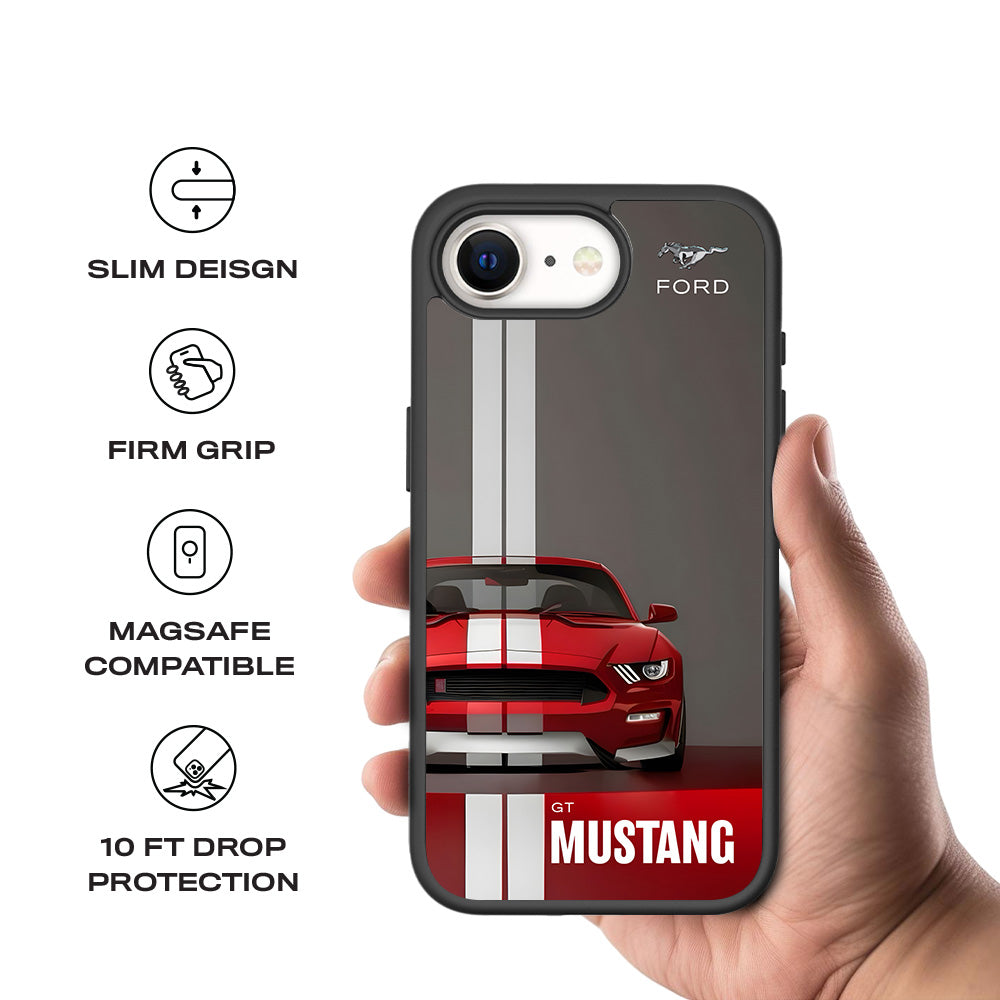Ford GT Mustang 3D Skin with Shockguard Armour Magsafe Case for Apple iPhone 16E