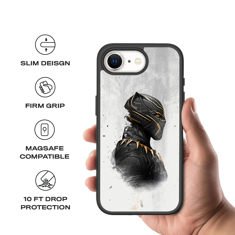 Wakanda Forever Black Panther Comic 3D Skin with Shockguard Armour Magsafe Case for Apple iPhone 16E