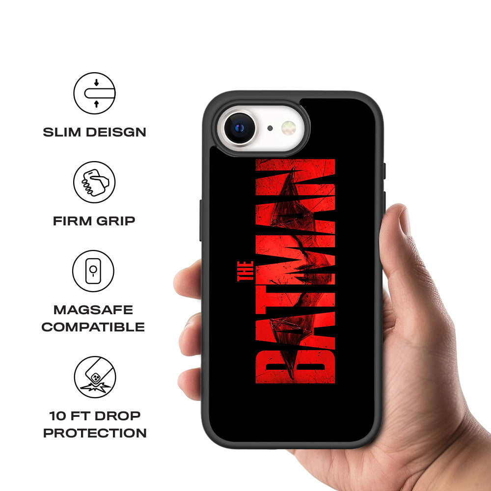 The Batman in Bold Red 3D Skin with Shockguard Armour Magsafe Case for Apple iPhone 16E