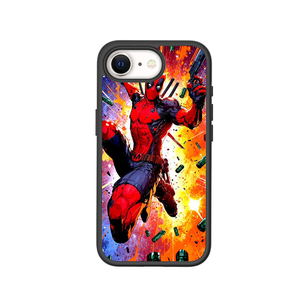 Deadpool Crimson Comics 3D Skin with Shockguard Armour Magsafe Case for Apple iPhone 16E