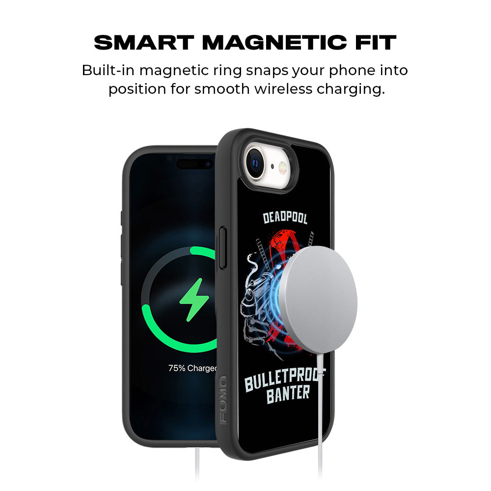 Deadpool - Bulletand 15 Plusof Banter Comics 3D Skin with Shockguard Armour Magsafe Case for Apple iPhone 16E
