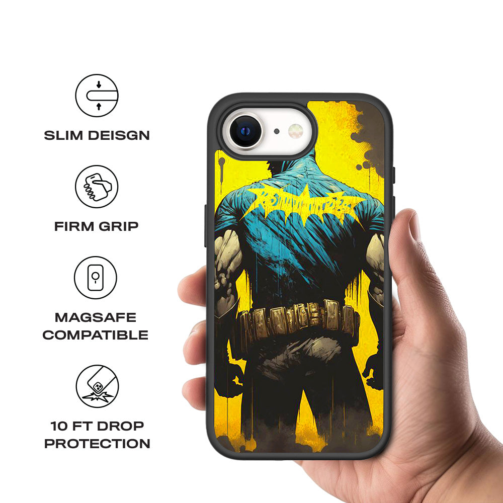 Batman Painted in Shadows Comics 3D Skin with Shockguard Armour Magsafe Case for Apple iPhone 16E