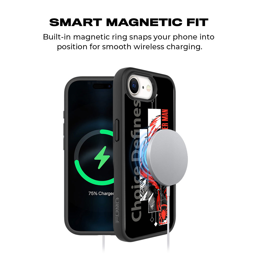 Spider-Man Choice Defines Comics 3D Skin with Shockguard Armour Magsafe Case for Apple iPhone 16E
