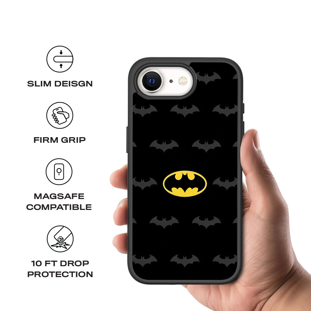 Batman Logo 3D Skin with Shockguard Armour Magsafe Case for Apple iPhone 16E