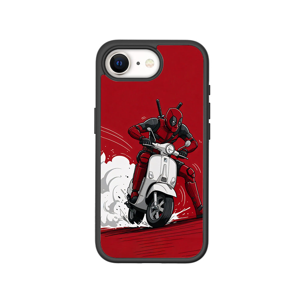 Deadpool Ride 3D Skin with Shockguard Armour Magsafe Case for Apple iPhone 16E