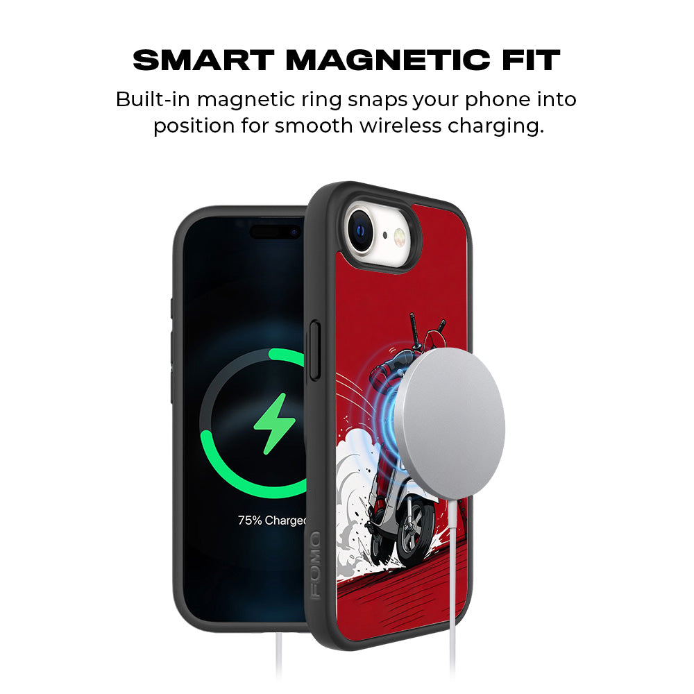 Deadpool Ride 3D Skin with Shockguard Armour Magsafe Case for Apple iPhone 16E