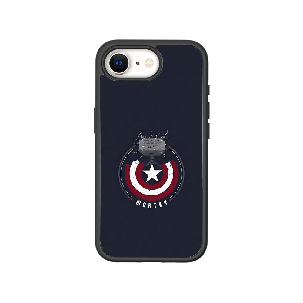 Captain America's Worthy Shield 3D Skin with Shockguard Armour Magsafe Case for Apple iPhone 16E