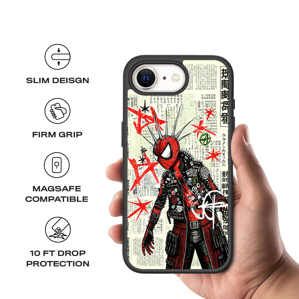 Spider Rage 3D Skin with Shockguard Armour Magsafe Case for Apple iPhone 16E