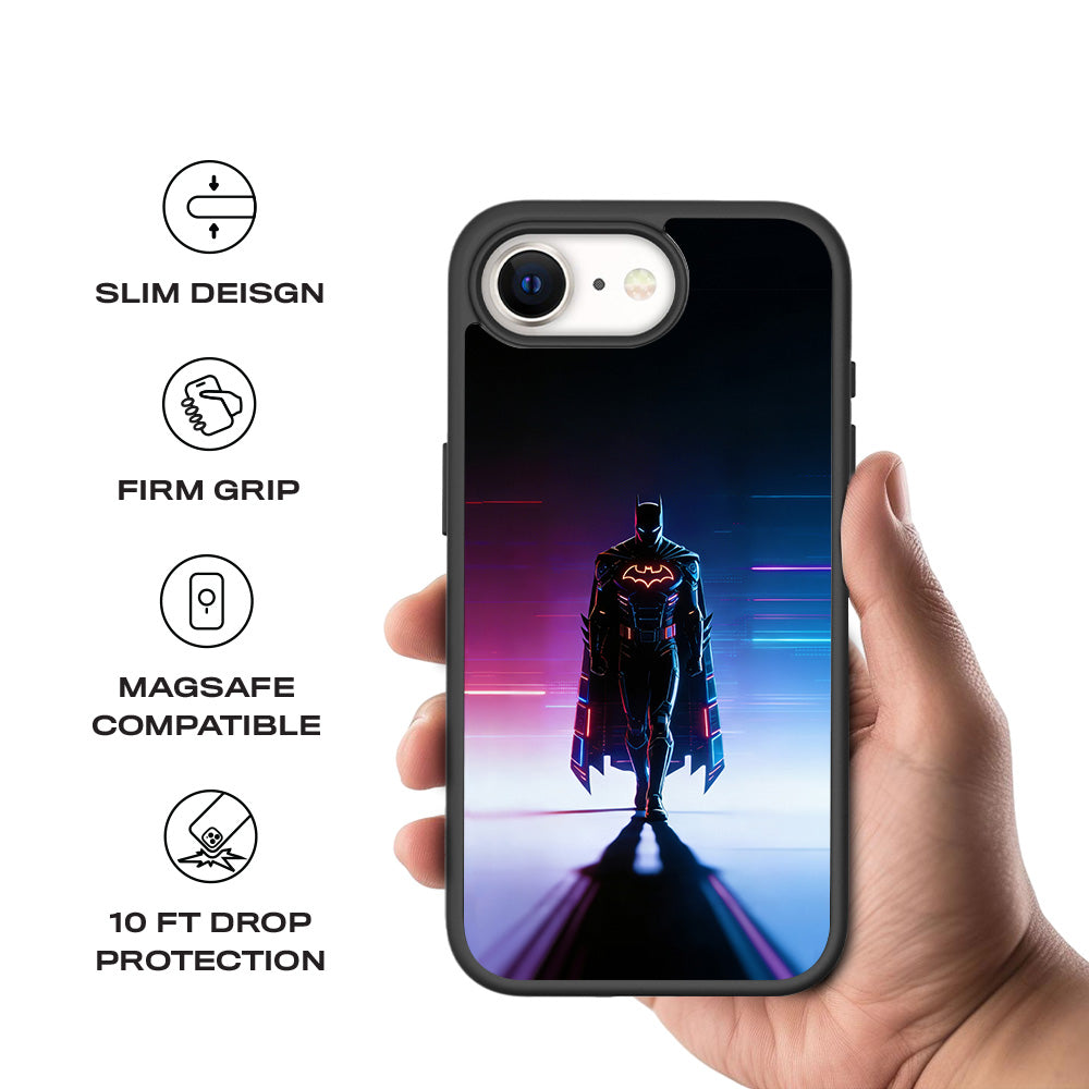Superhero Neon Streaks 3D Skin with Shockguard Armour Magsafe Case for Apple iPhone 16E