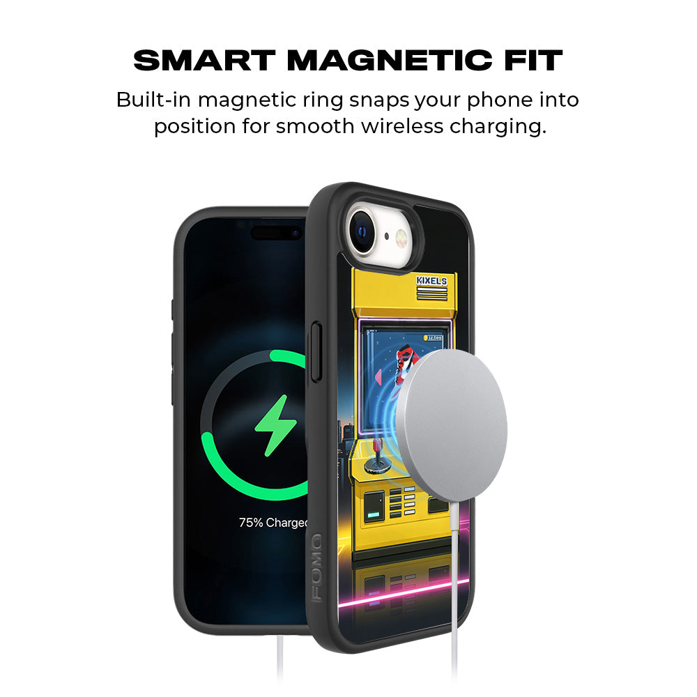 Pixel Sneaker Arcade 3D Skin with Shockguard Armour Magsafe Case for Apple iPhone 16E
