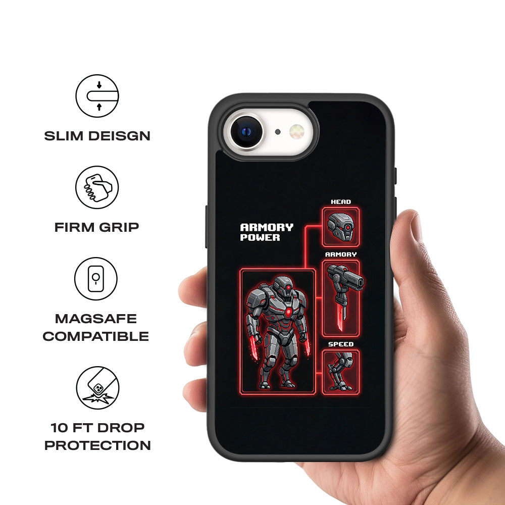 Armory Power 3D Skin with Shockguard Armour Magsafe Case for Apple iPhone 16E