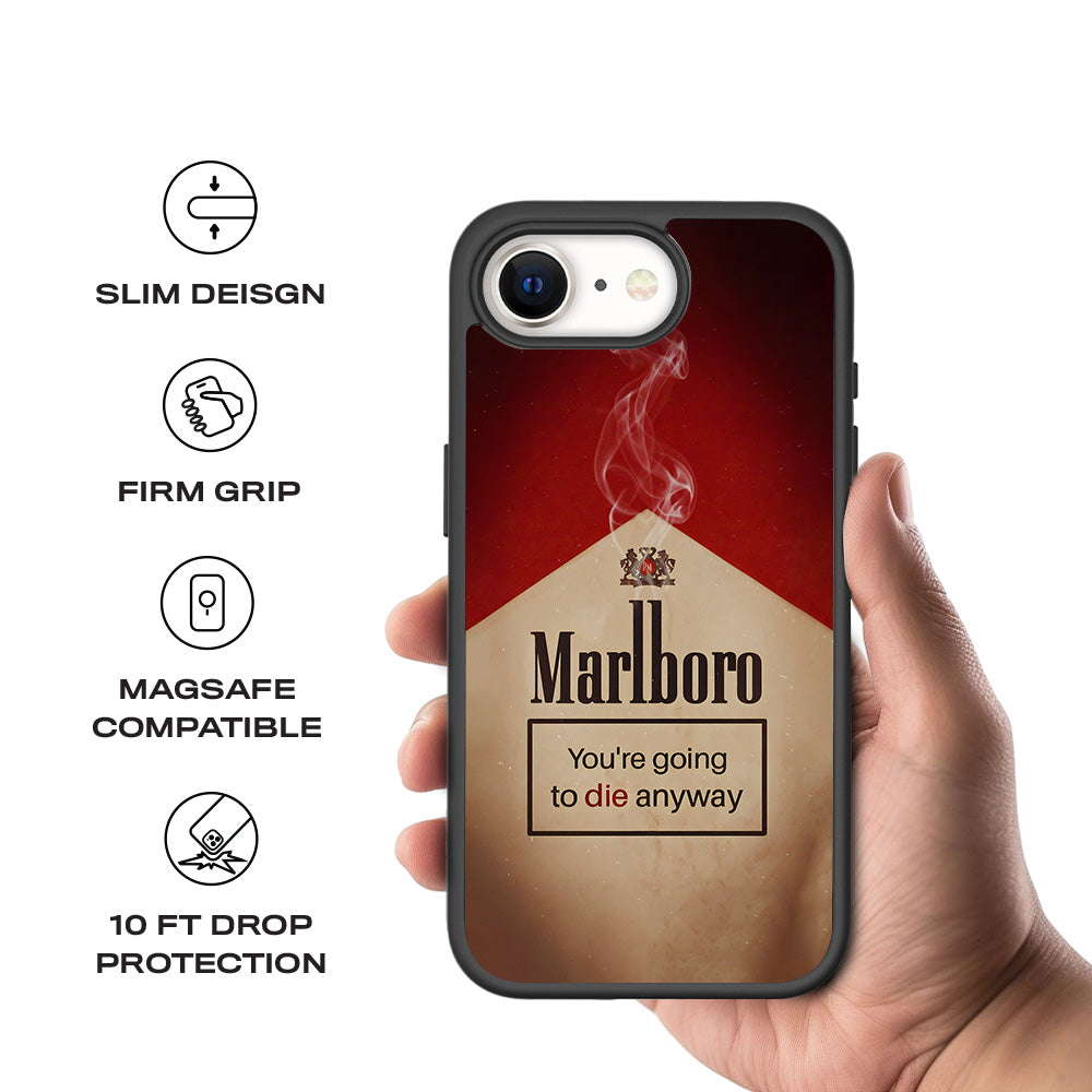 Marlboro Dark Humor 3D Skin with Shockguard Armour Magsafe Case for Apple iPhone 16E