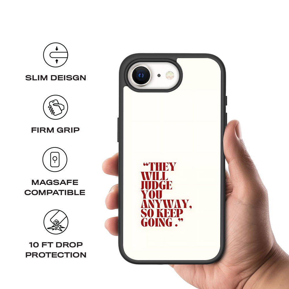 They Will Judge You 3D Skin with Shockguard Armour Magsafe Case for Apple iPhone 16E