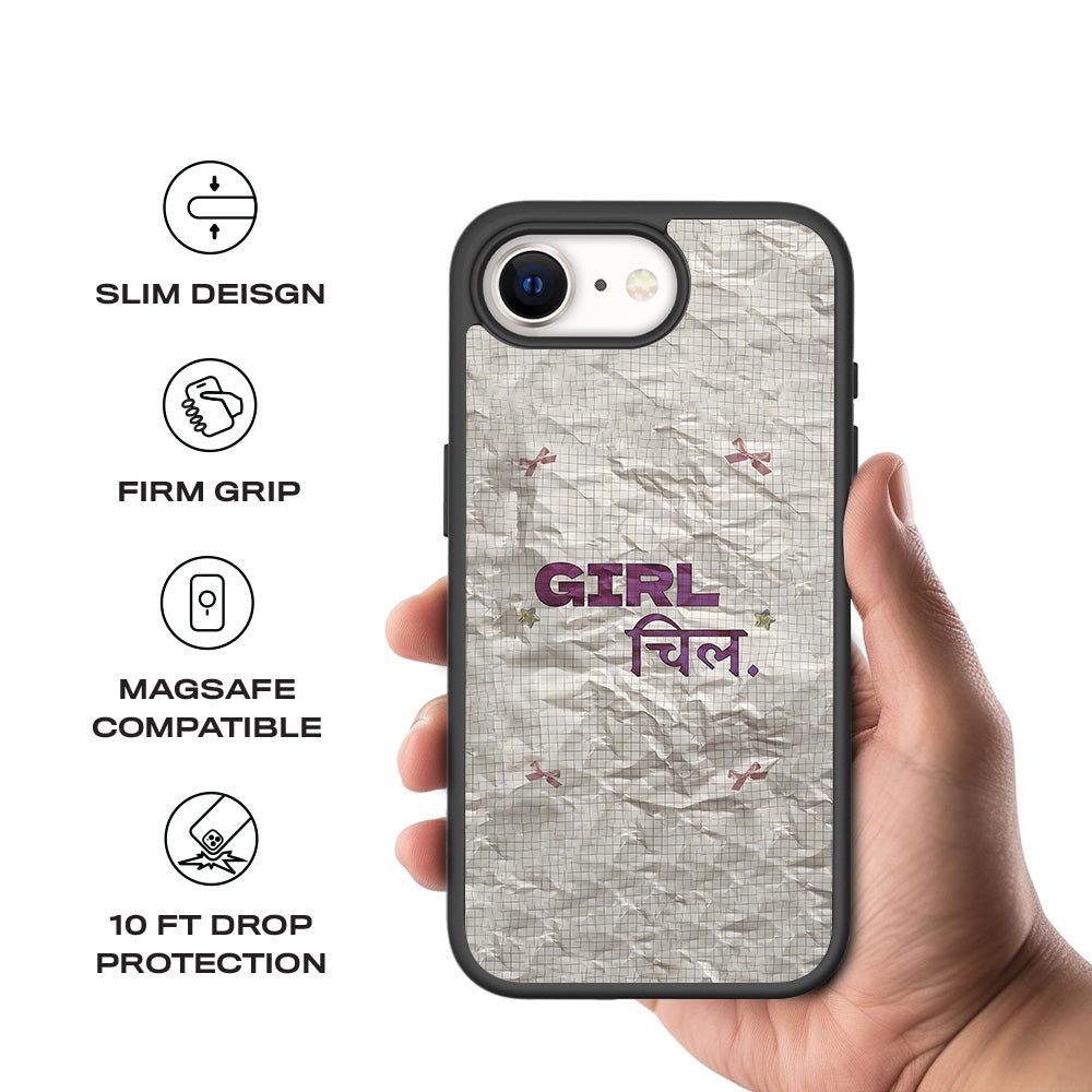 Girl Chill 3D Skin with Shockguard Armour Magsafe Case for Apple iPhone 16E