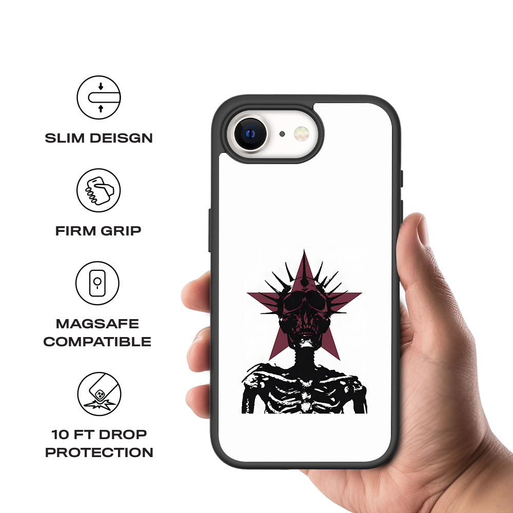 Star Skull Rock 3D Skin with Shockguard Armour Magsafe Case for Apple iPhone 16E