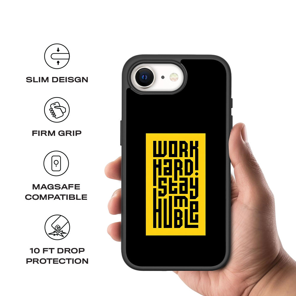 Work Hard Stay Humble 3D Skin with Shockguard Armour Magsafe Case for Apple iPhone 16E