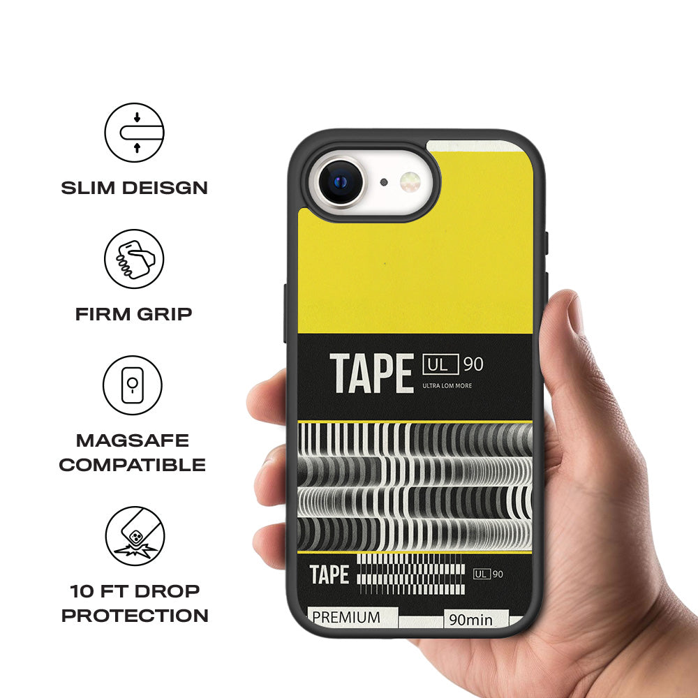 Vintage Tape Ultra 3D Skin with Shockguard Armour Magsafe Case for Apple iPhone 16E