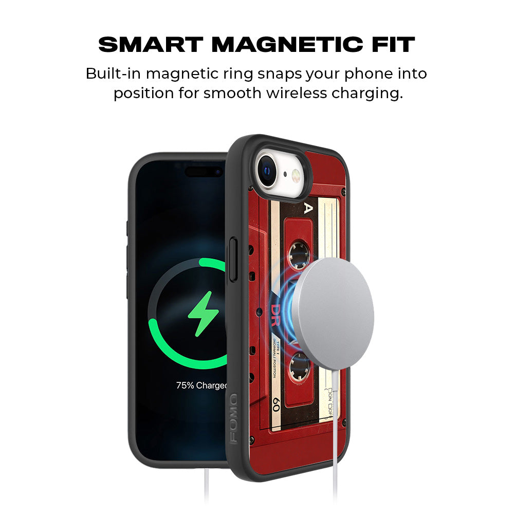 The Retro Cassette 3D Skin with Shockguard Armour Magsafe Case for Apple iPhone 16E