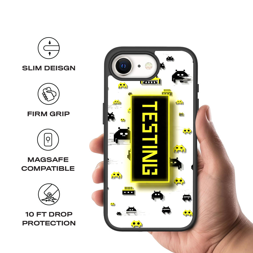 Testing Under Attack 3D Skin with Shockguard Armour Magsafe Case for Apple iPhone 16E