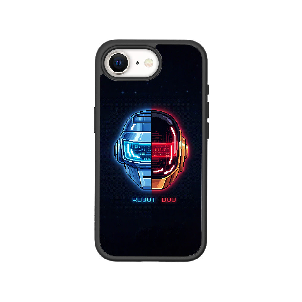 Robot Duo 3D Skin with Shockguard Armour Magsafe Case for Apple iPhone 16E