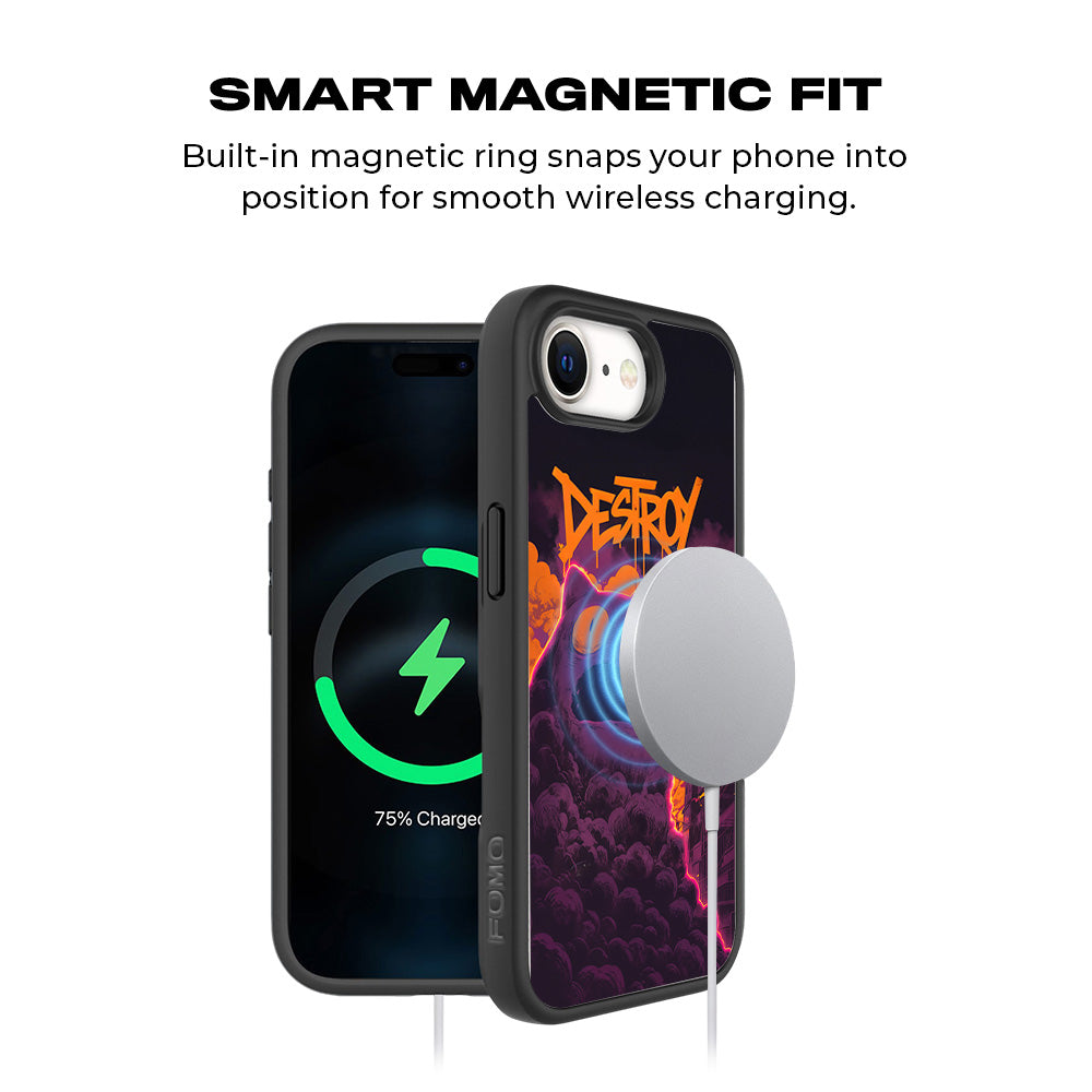 Destroy Cityscape 3D Skin with Shockguard Armour Magsafe Case for Apple iPhone 16E
