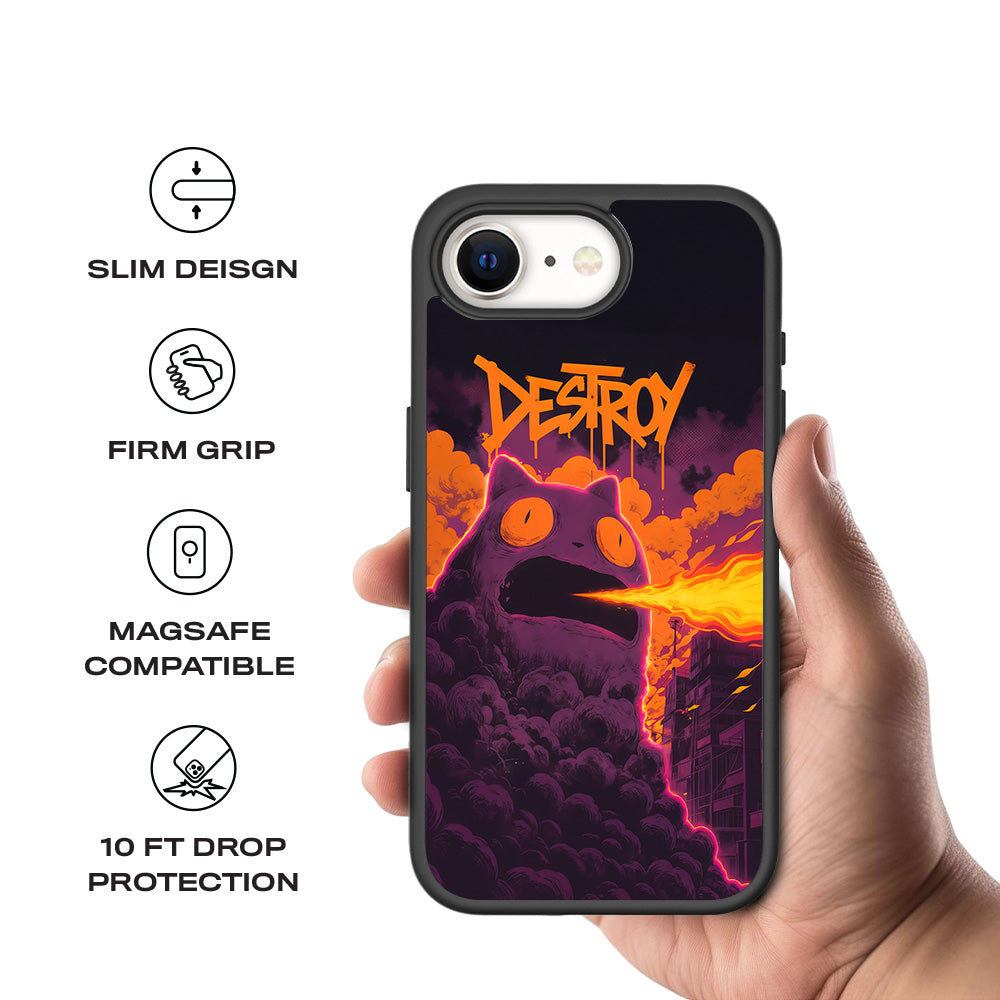 Destroy Cityscape 3D Skin with Shockguard Armour Magsafe Case for Apple iPhone 16E