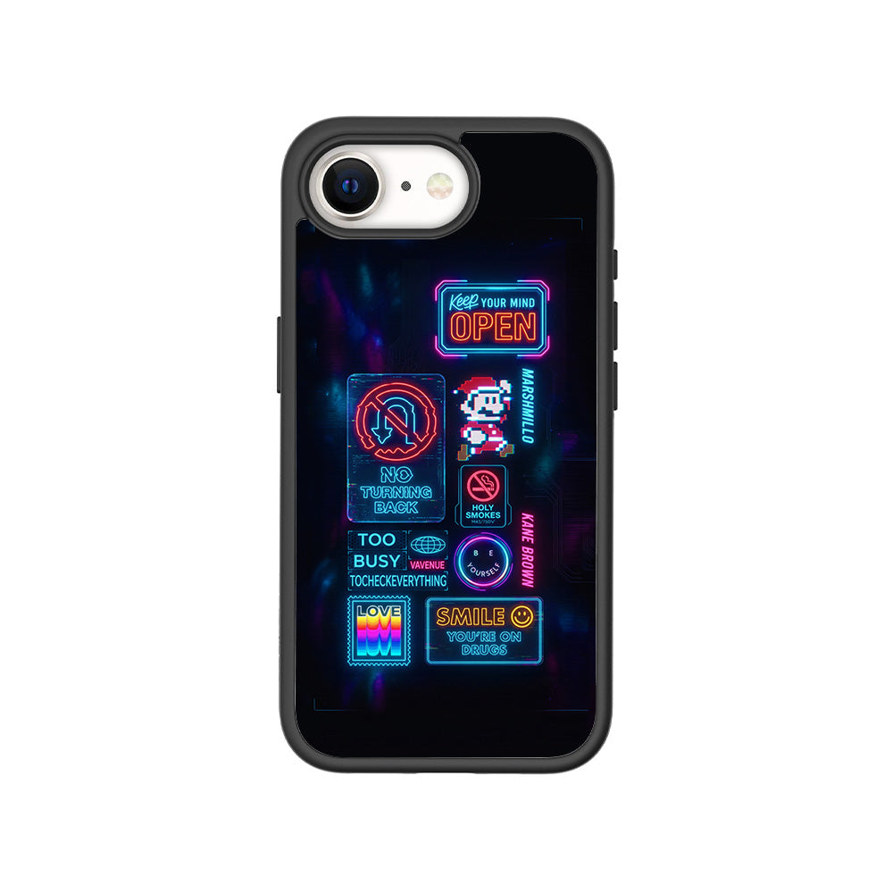 Neon Street Art 3D Skin with Shockguard Armour Magsafe Case for Apple iPhone 16E