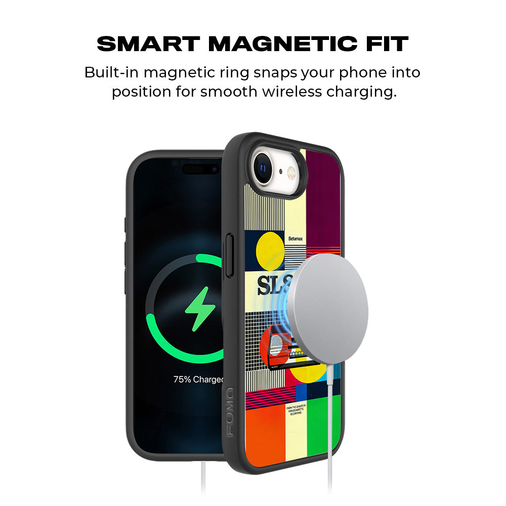 Betamax Vintage Vibes 3D Skin with Shockguard Armour Magsafe Case for Apple iPhone 16E