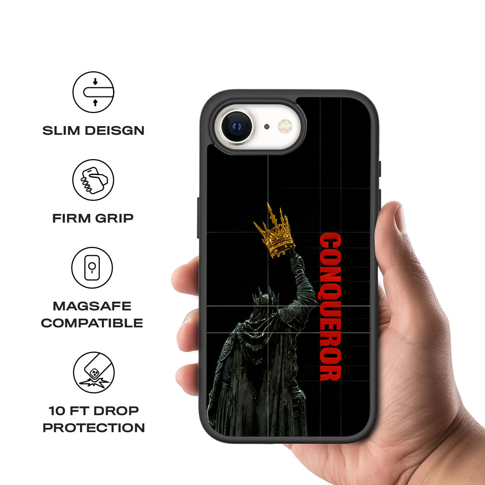 Crowned Conqueror 3D Skin with Shockguard Armour Magsafe Case for Apple iPhone 16E