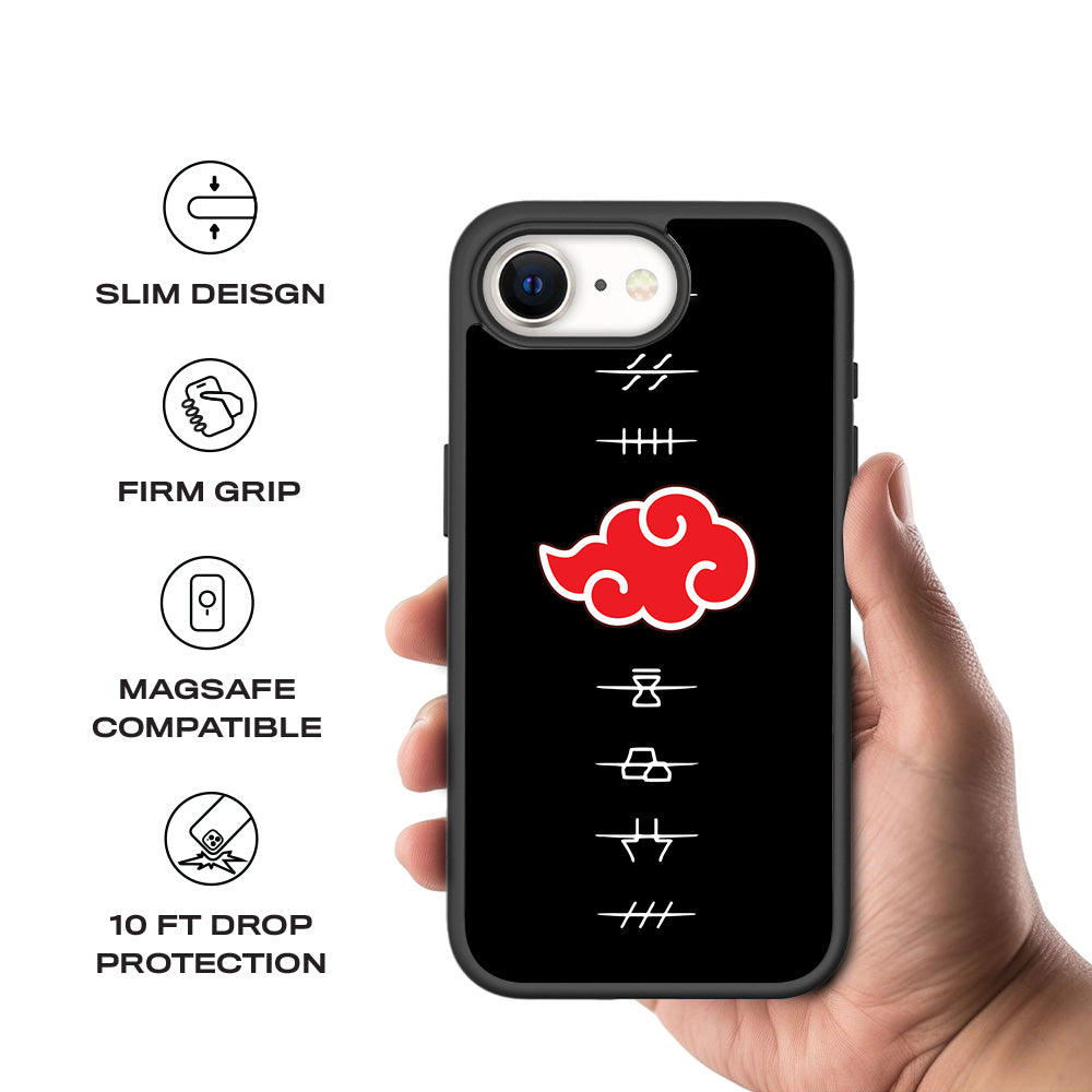 Akatsuki Logo Naruto Anime 3D Skin with Shockguard Armour Magsafe Case for Apple iPhone 16E