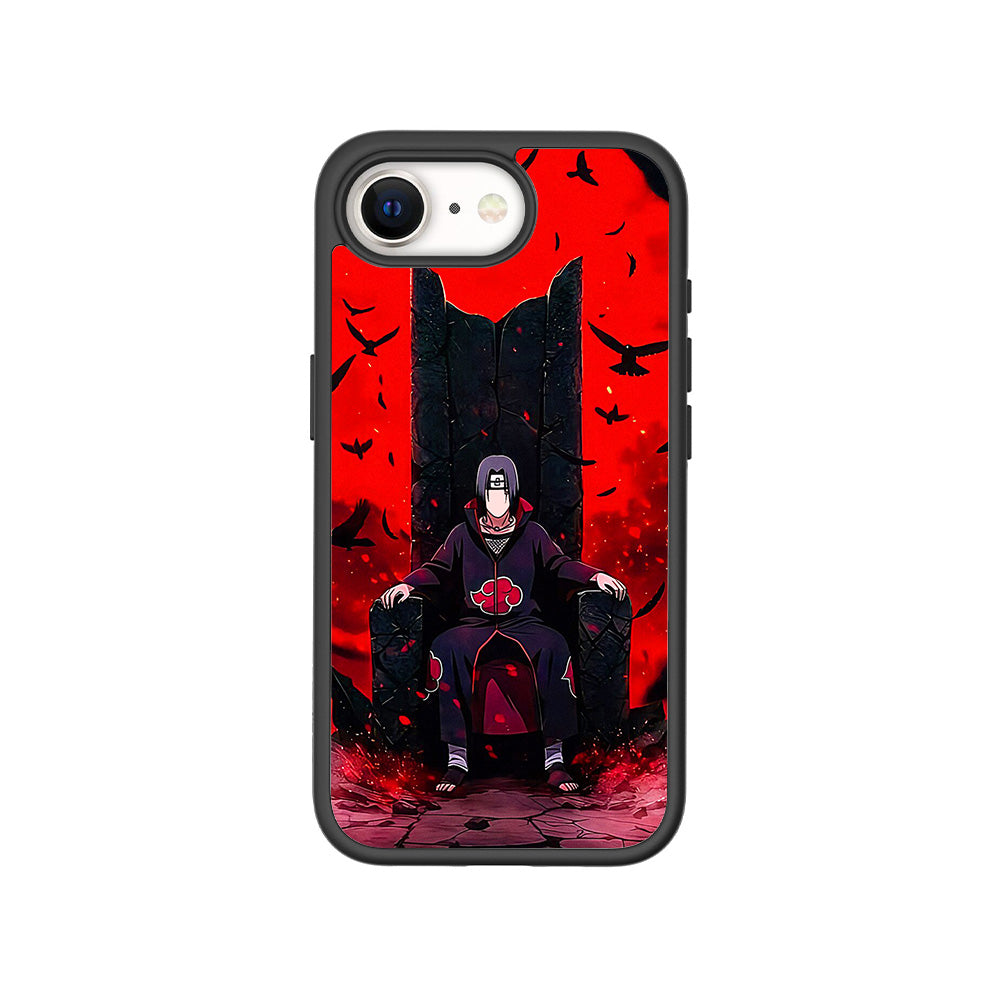 Itachi Uchiha Sitting on Throne 3D Skin with Shockguard Armour Magsafe Case for Apple iPhone 16E