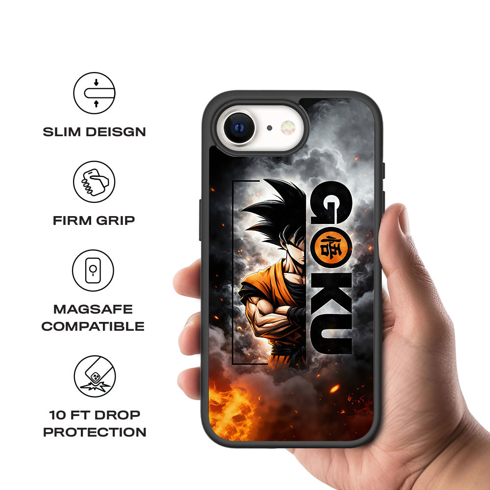 Goku Power Mode Anime 3D Skin with Shockguard Armour Magsafe Case for Apple iPhone 16E