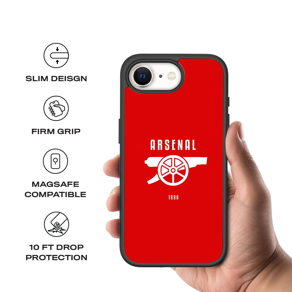 Arsenal Cannon Sports 3D Skin with Shockguard Armour Magsafe Case for Apple iPhone 16E